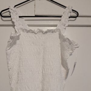 Old Navy White Ruffled Camisole